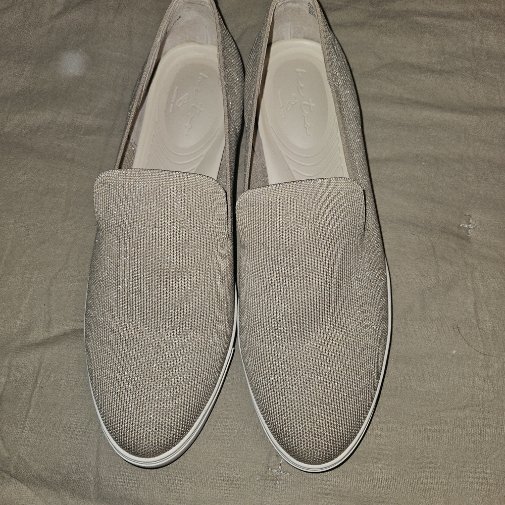 Me Too Elegant Beige Slip-On Loafers for Women